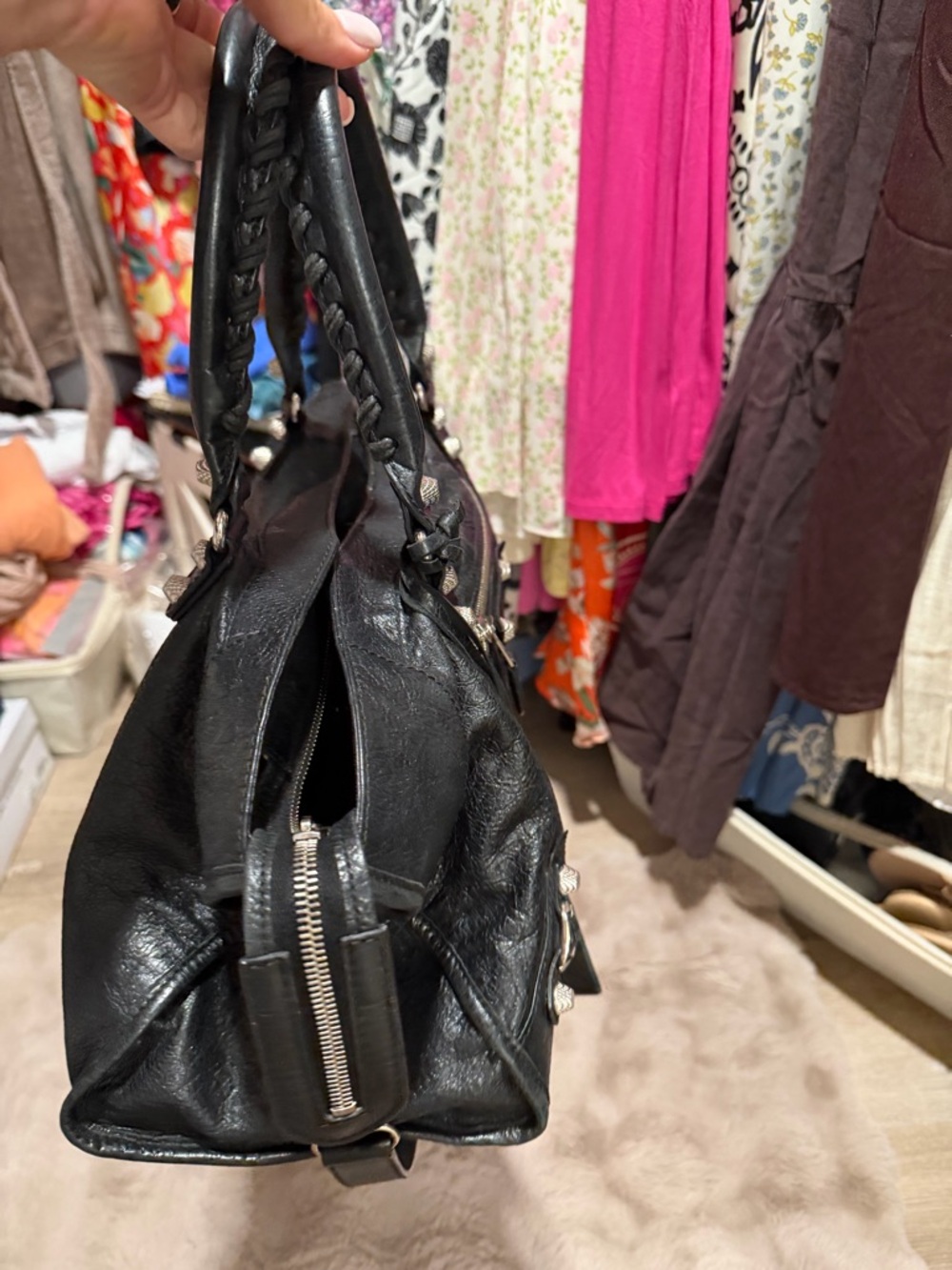 Balenciaga Le City bag Black lambskin leather - Picture 6 of 10